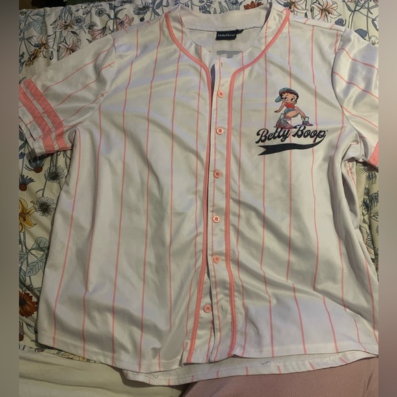 Betty Boop Tops - Betty Boop Cartoon 3X Baseball Jersey 90s y2k style graphic print plus size